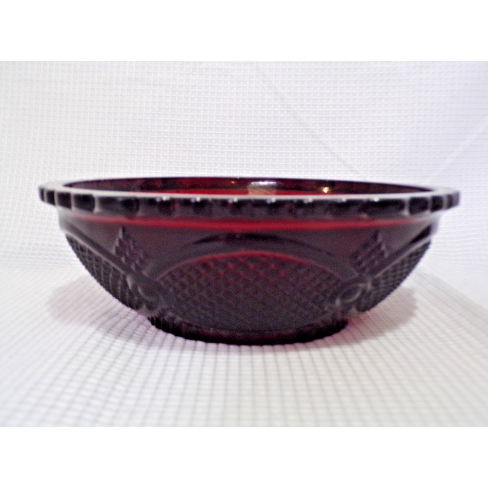 Vintage Avon Cape Cod 1876 Ruby Red Glass Serving Bowl Colonial  Dinnerware